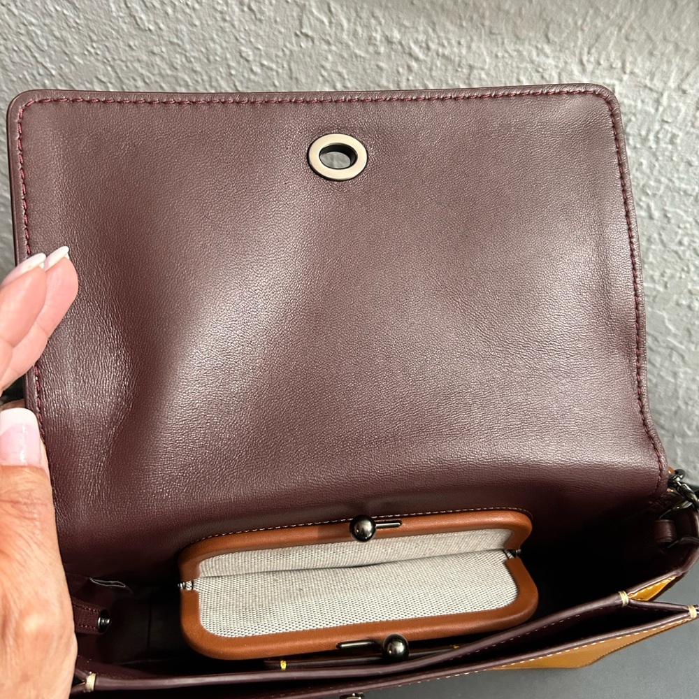 Coach Quilted Dinky Color Block Ombré Crossbody Bag in Goldenrod/River - Picture 7 of 8